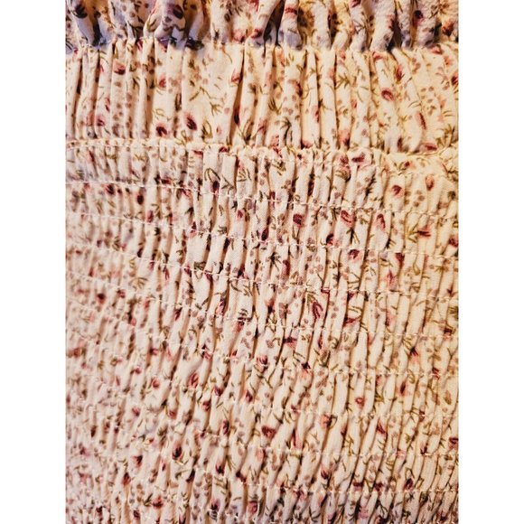 Blush scrunch mini skirt size Medium ruffle hem floral print - Picture 5 of 8